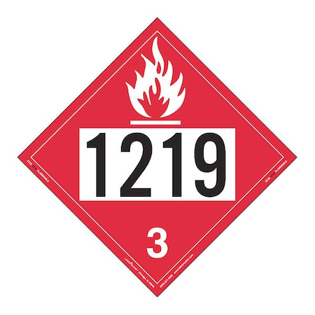 Labelmaster Flammable Liquid Placard 1219, PK25 ZEZ21219
