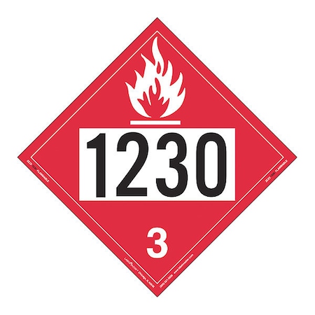 Labelmaster Flammable Liquid Placard 1230, PK25 ZEZ21230