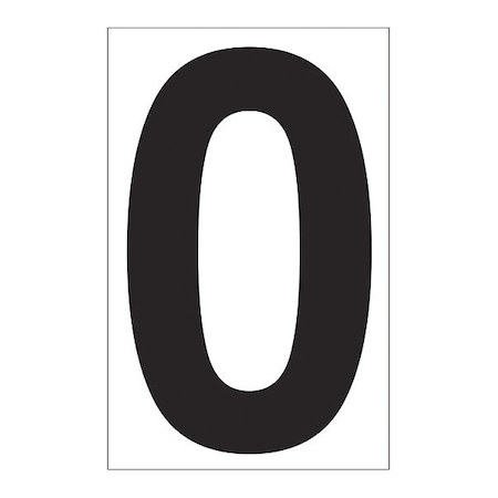 Labelmaster Number 0, Clear Vinyl, 4", PK25 SS4B0