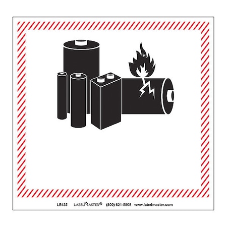 Labelmaster Lithium Battery Handling Marking, PK500 LB435