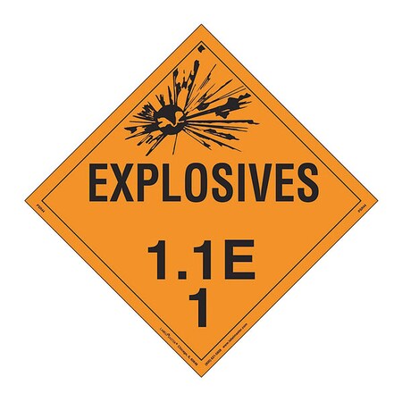 Labelmaster Explosive Class 1.1 E, PK25 PSR44