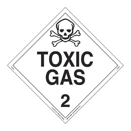 Labelmaster Toxic Gas Placard, Worded, PK25 Z-PV25