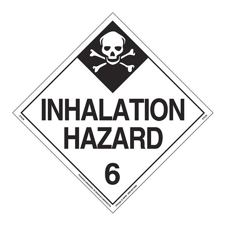 Labelmaster Inhalation Hazard Placard, Tagboard, PK25 Z-PL29