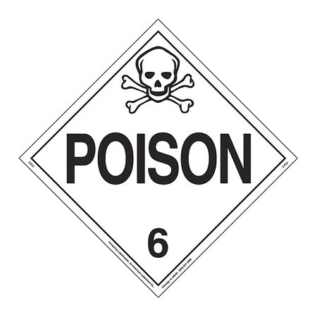 Labelmaster Poison Placard, Worded, Tagboard, PK25 Z-PL5