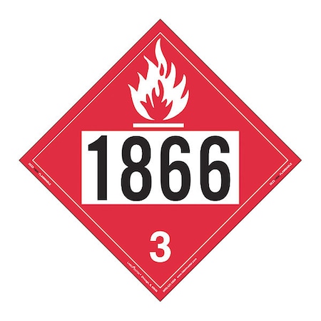 Labelmaster Flammable Liquid Placard 1866, PK25 ZEZ21866