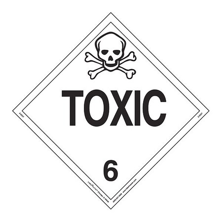 Labelmaster Toxic Placard, Worded, E-Z, PK25 Z-EZ27
