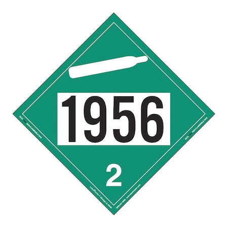 Labelmaster Non-Flammable Gas Placard, Vinyl, PK25 ZEZ31956