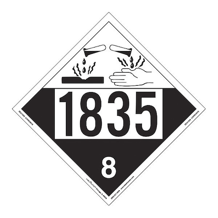 Labelmaster Corrosive Placard, UN 1835, PK25 ZEZ41835