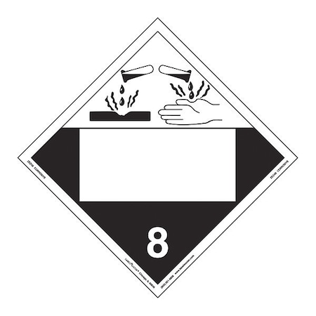 Labelmaster Corrosive Placard, Corrosive, Blank, PK25 ZEZ4B