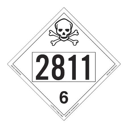Labelmaster Toxic/Poison Placard, UN 2811, PK25 ZEZ52811