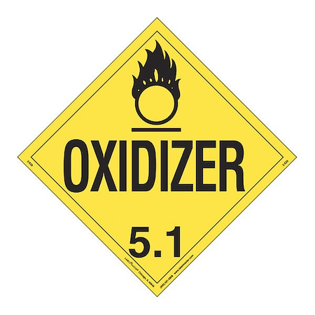 Labelmaster Oxidizer Placard, Worded, E-Z, PK25 Z-EZ6