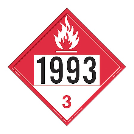 Labelmaster Combustible Liquid Placard, UN, PK25 Z-IDM