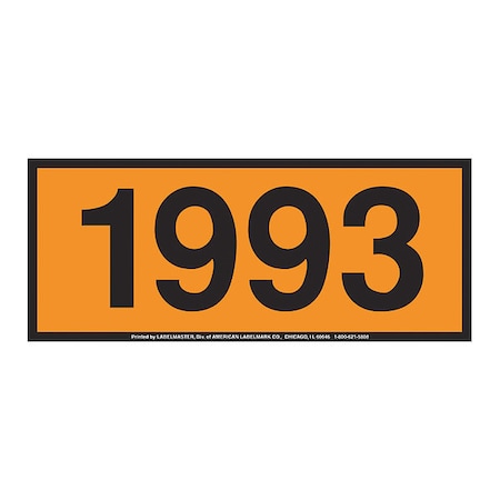 Labelmaster UN1993 Orange Panel, Permanent, PK25 ZOPP1993
