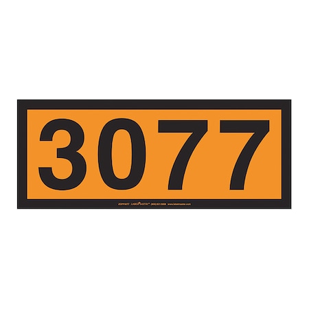 Labelmaster UN3077 Orange Panel, Permanent Vinyl, PK25 ZOPP3077