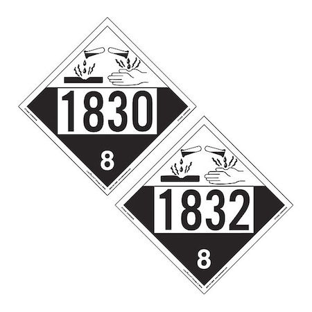 Labelmaster Placard1830 Corrosive/1832, PK25 ZTV3032