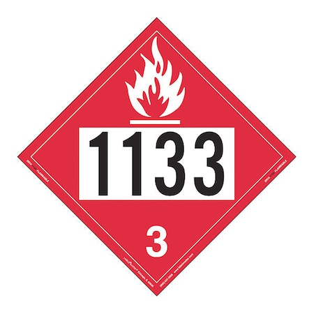 Labelmaster Flammable Liquid Placard, 1133, PK25 ZRV21133