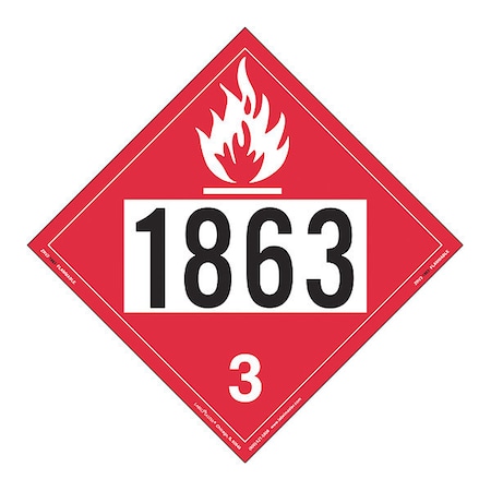 Labelmaster Flammable Liquid Placard, 1863, PK25 ZRV21863