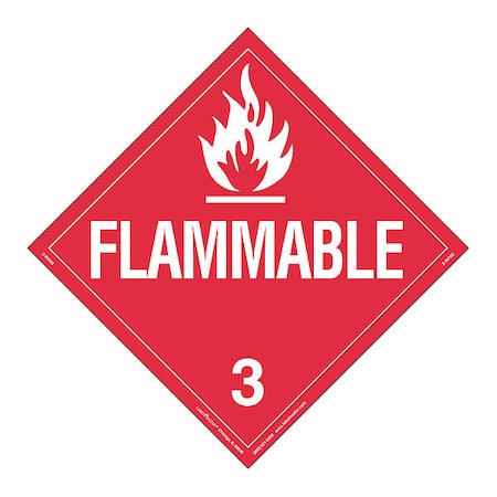 Labelmaster Flammable Liquid Placard, Word, Vinyl, PK25 Z-RVW2