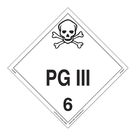 Labelmaster PG III Placard, Worded, Rigid, PK25 Z-RVW32R