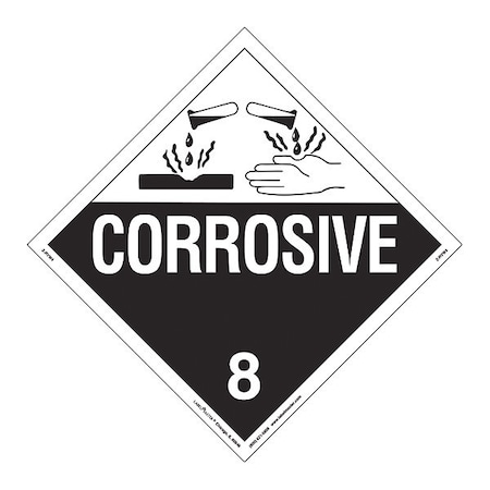 LABELMASTER Corrosive Placard, Worded, Rigid, PK25 Z-RVW4