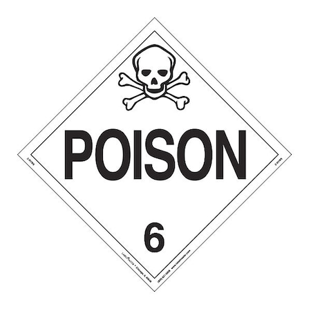 Labelmaster Poison Placard, Worded, Rigid, PK25 Z-RVW5