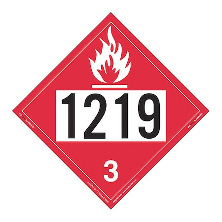 Labelmaster Flammable Liquid Placard 1219, PK25 ZT2-1219