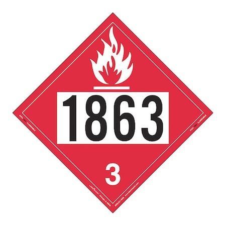 Labelmaster Flammable Liquid Placard 1863, PK25 ZVP21863