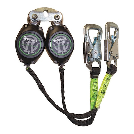 Safewaze Latitude HD 7' Dual Web SRL: FS-EX313, Carabiner, 20" Tie-back, Tie-Back Snap Hooks FS-FSP14075-W-TBH