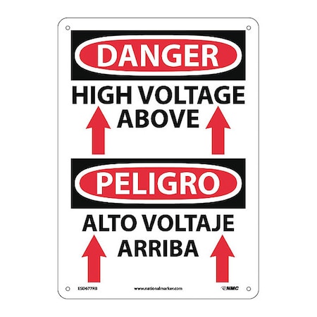 NMC Danger High Voltage Above Sign - Bilingual ESD677RB