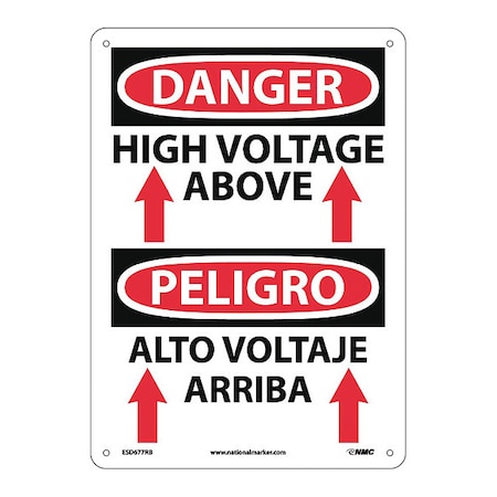 Nmc Danger High Voltage Above Sign - Bilingual ESD677RB