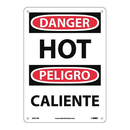 NMC Danger Hot Sign - Bilingual, ESD51RB ESD51RB