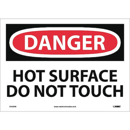 Nmc Danger Hot Surface Do Not Touch Sign, D559PB D559PB