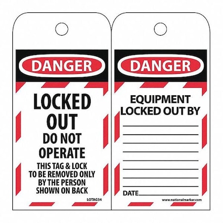 Nmc Danger Locked Out Do Not Operate Tag TAR416