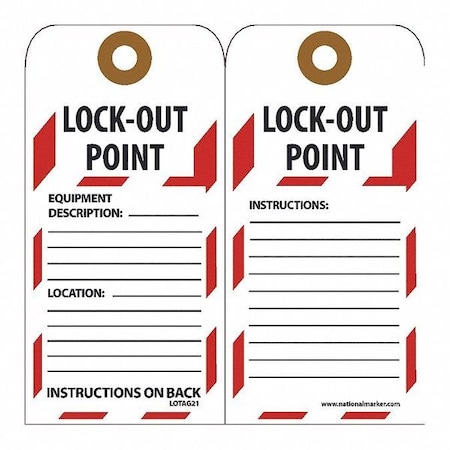 Nmc Danger Lockout Point Tag, Pk10 LOTAG21