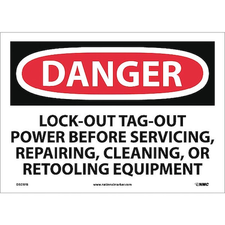 Nmc Danger Lock-Out Tag-Out Power Before Use Sign D303PB