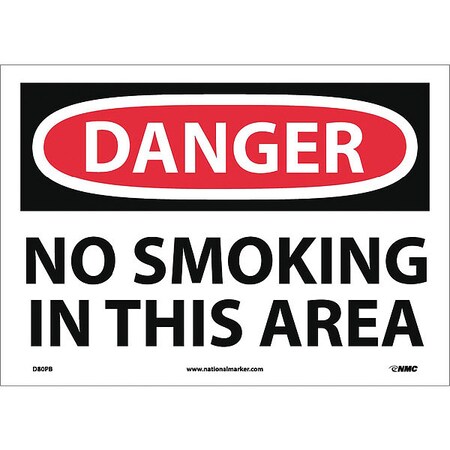 Nmc Danger No Smoking In This Area Sign, D80PB D80PB