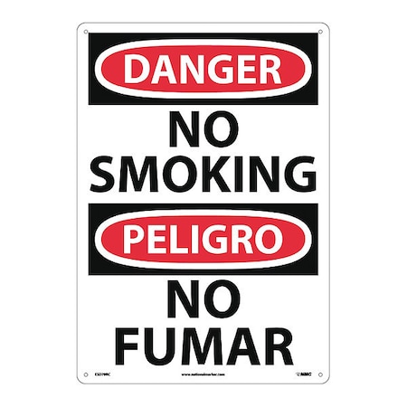 Nmc Danger No Smoking Sign - Bilingual, ESD79RC ESD79RC