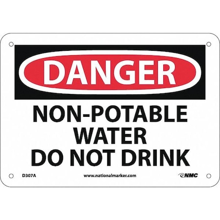 Nmc Danger Non-Potable Water Sign, D307A D307A