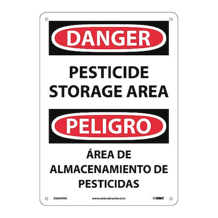 NMC Danger Pesticide Storage Area Sign - Bilingual, ESD669RB ESD669RB