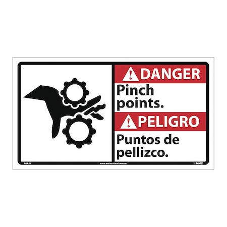 Nmc Danger Pinch Points Sign - Bilingual DBA9P