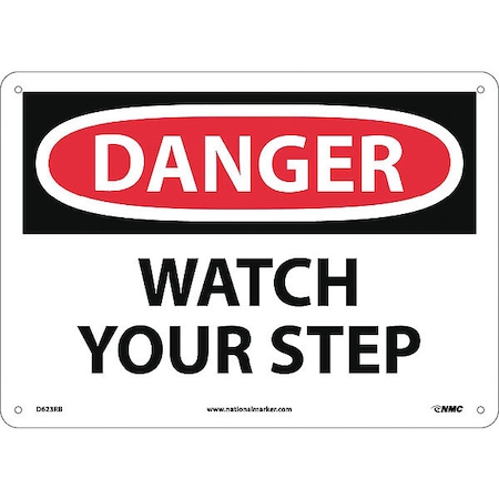 Nmc Danger Watch Your Step Sign, D623RB D623RB
