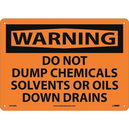 Nmc Do Not Dump Chemicals Solv. Sign, W416RB W416RB | Zoro