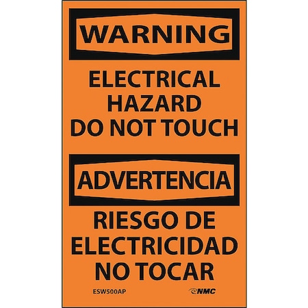 Nmc Electrical Hazard Do Not Touch Bilingual Label, Pk5 ESW500AP