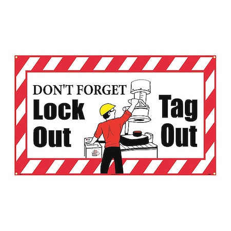 Nmc Don'T Forget Lockout Tagout Banner BT521 | Zoro