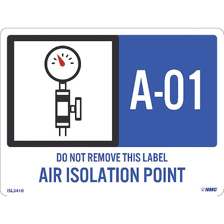 Nmc Energy Isolation - Air Isolation Point, Pk10, Material: Adhesive Backed Vinyl ISL3410