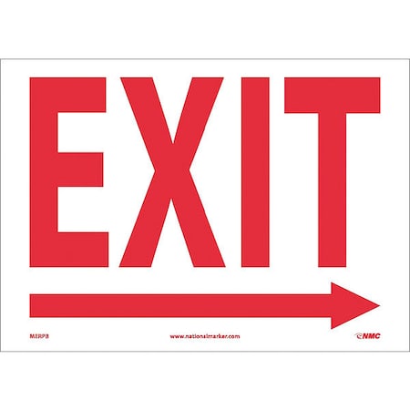 Nmc Exit With Right Arrow, 10X14, Ps Vinyl MERPB