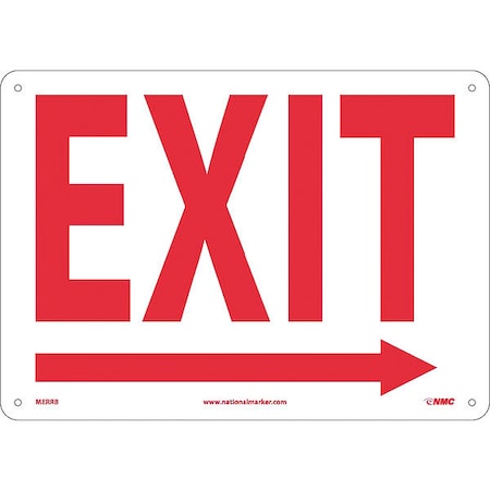 Nmc Exit (With Right Arrow), 10X14, Rigid Plastic MERRB