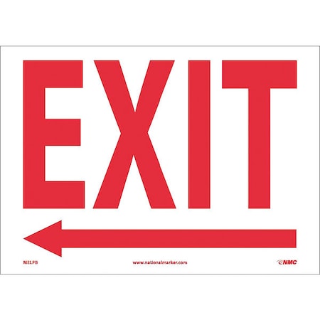 Nmc Exit With Left Arrow, 10X14, Ps Vinyl MELPB