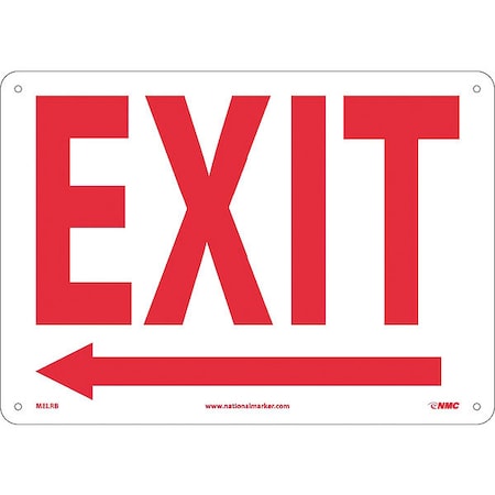 Nmc Exit (With Left Arrow), 10X14, Rigid Plastic MELRB