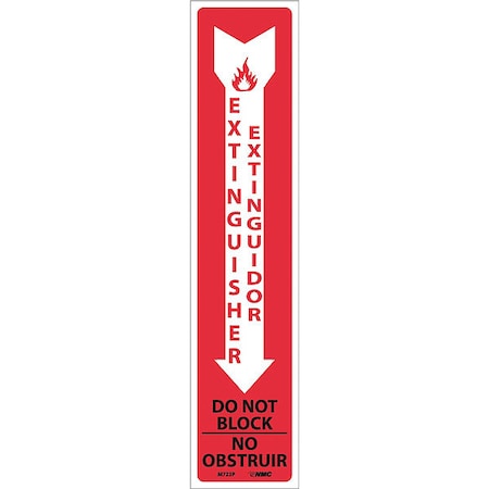 Nmc Extinguisher Do Not Block Sign - Bilingual M723P
